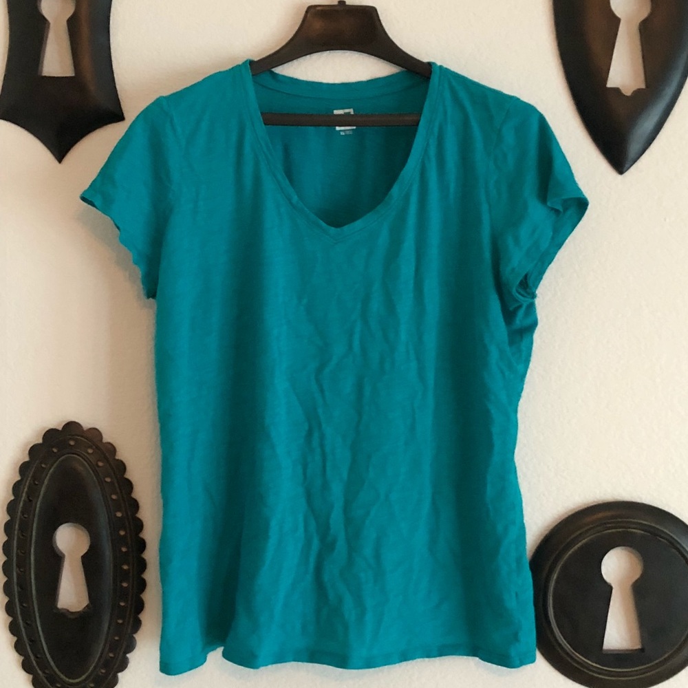 Turquoise V Neck Tee